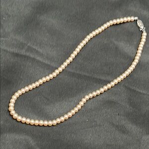 Pink Faux Pearl Choker Necklace